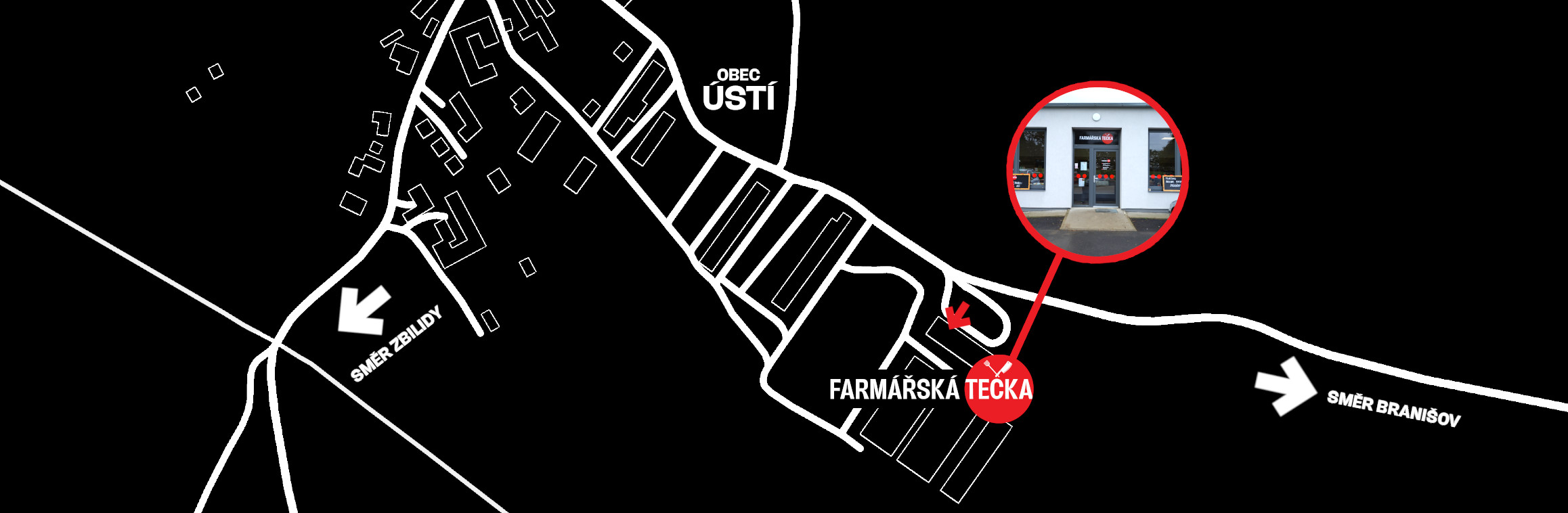 Mapa s polohou Farmářské Tečky