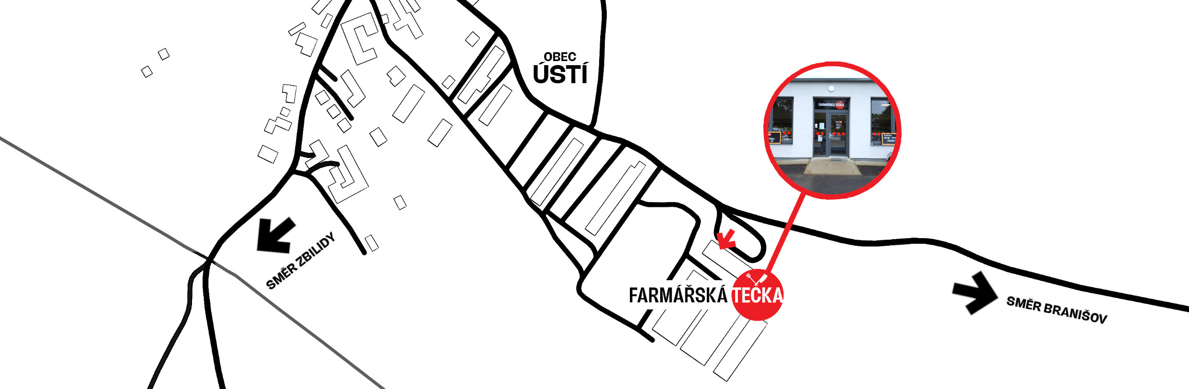 Mapa s polohou Farmářské Tečky